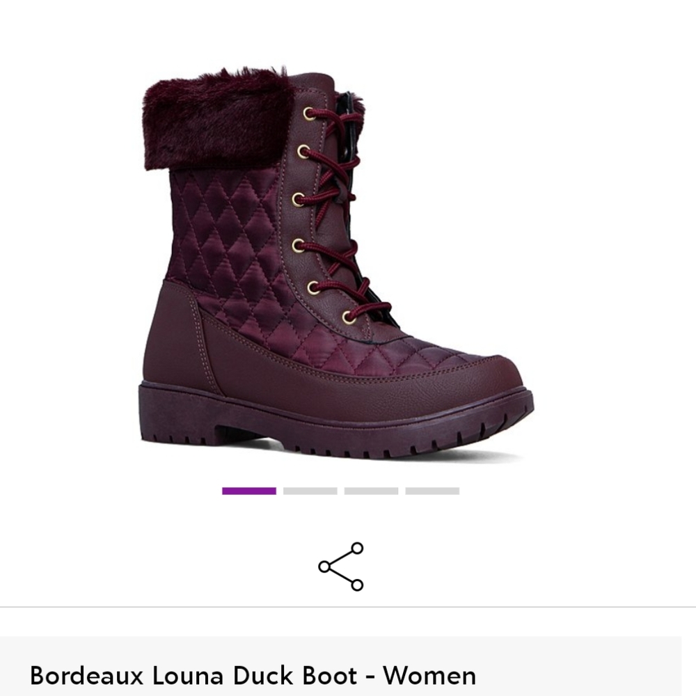 Bordeaux Loana Duck Boot, burgundy, size 6.5